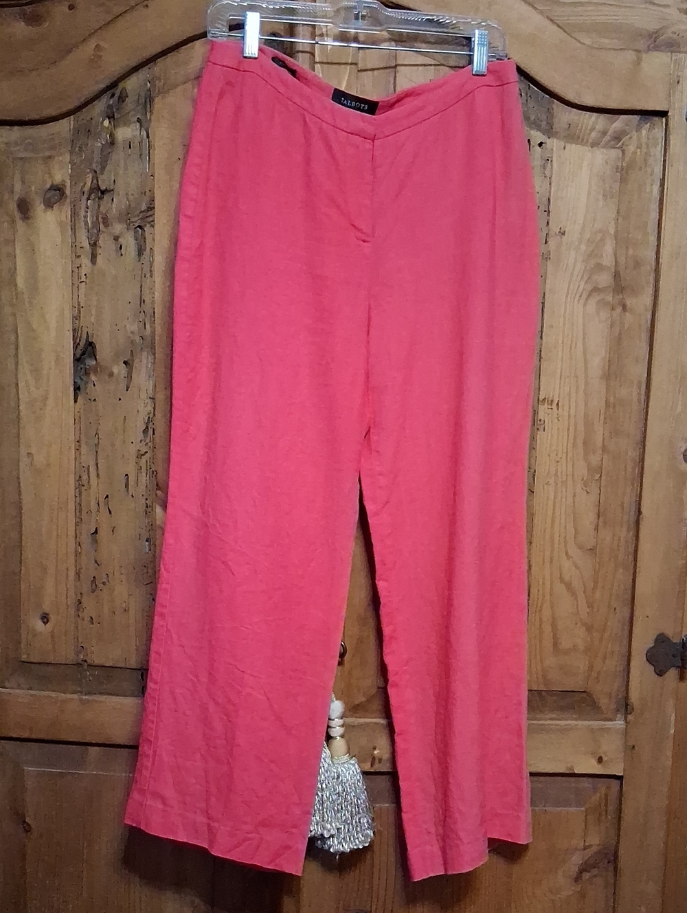 Talbots Coral Wide-Leg  100% Linen Pants